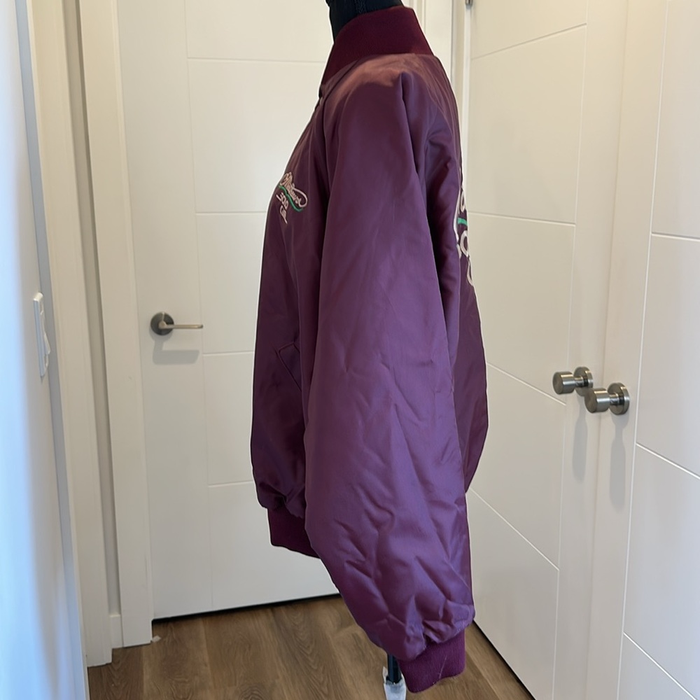 Vintage 90s Bomber Jacket Men’s XL Burgundy - Picture 12 of 17